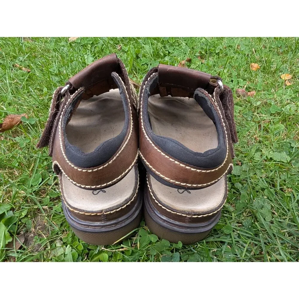 Scandia Woods Mens Brown‎ Leather Fisherman Sandals Sz 10M Strappy Chunky